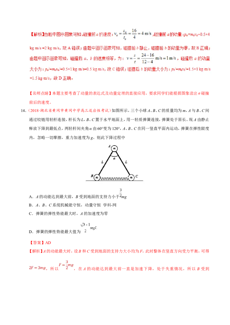 专题07动量守恒定律-备战2019年高考物理之纠错笔记系列（解析版）_04高考物理_新高考复习资料_2022年新高考复习资料_高考物理2022年一轮复习各版本_赠19年高考物理纠错笔记_638
