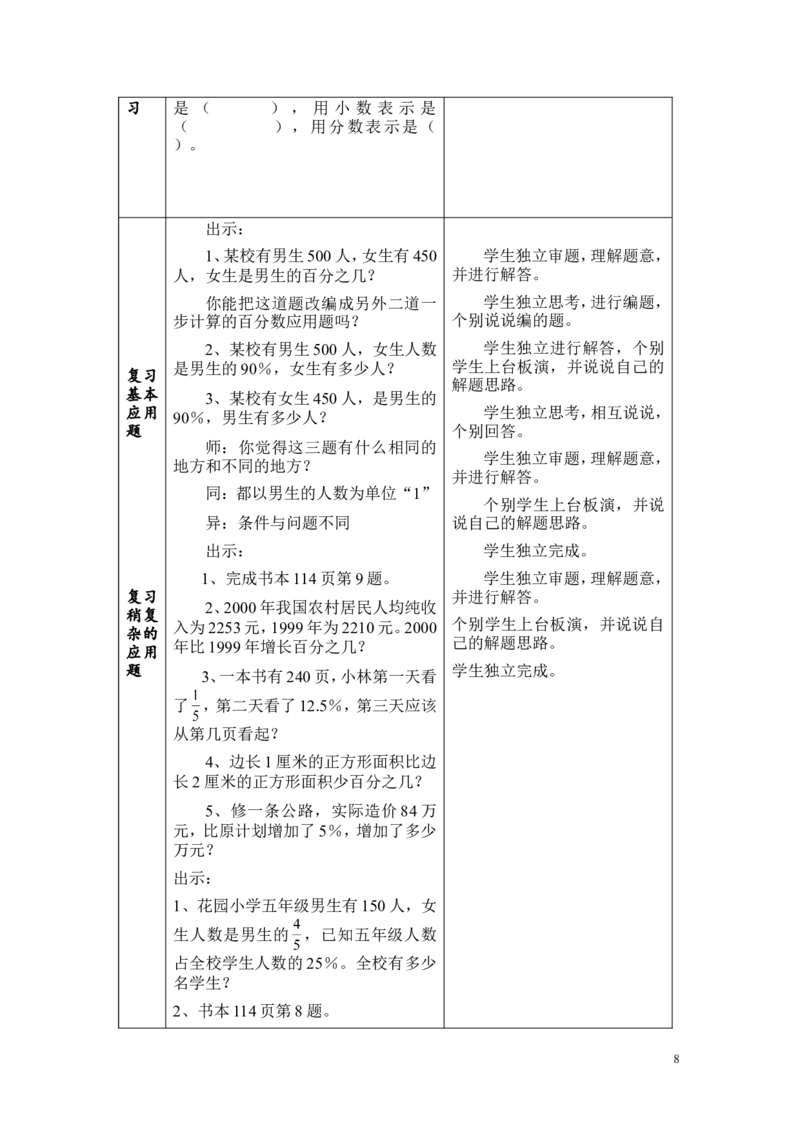 总复习教案_小学1-6年级常用的上册资源汇总_六年级上册资料(1)_七彩课堂人教版数学六年级上册教学资源包_第九单元总复习_单元资料汇总_教案