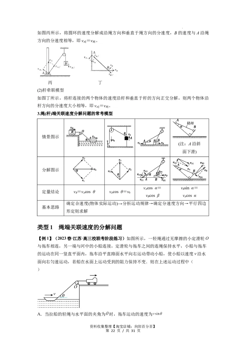 专题07曲线运动及其实例分析（解析版）_04高考物理_新高考复习资料_2024新高考复习资料_一轮复习资料_完2024届高考物理一轮复习热点题型归类训练_专题07曲线运动及其实例分析