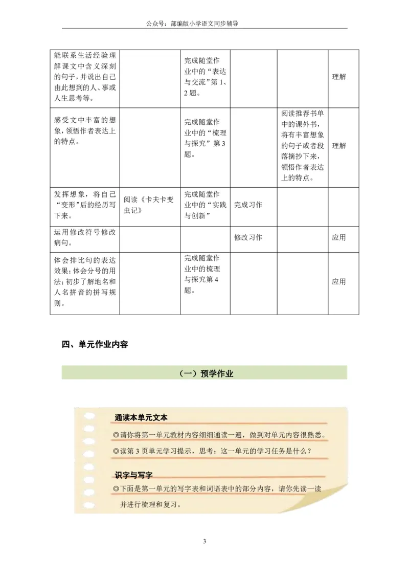 部编版小学语文同步辅导：六年级上册第1单元作业设计_小学1-6年级常用的上册资源汇总_六年级上册资料(1)_部编版语文六年级上册第1-8单元作业设计