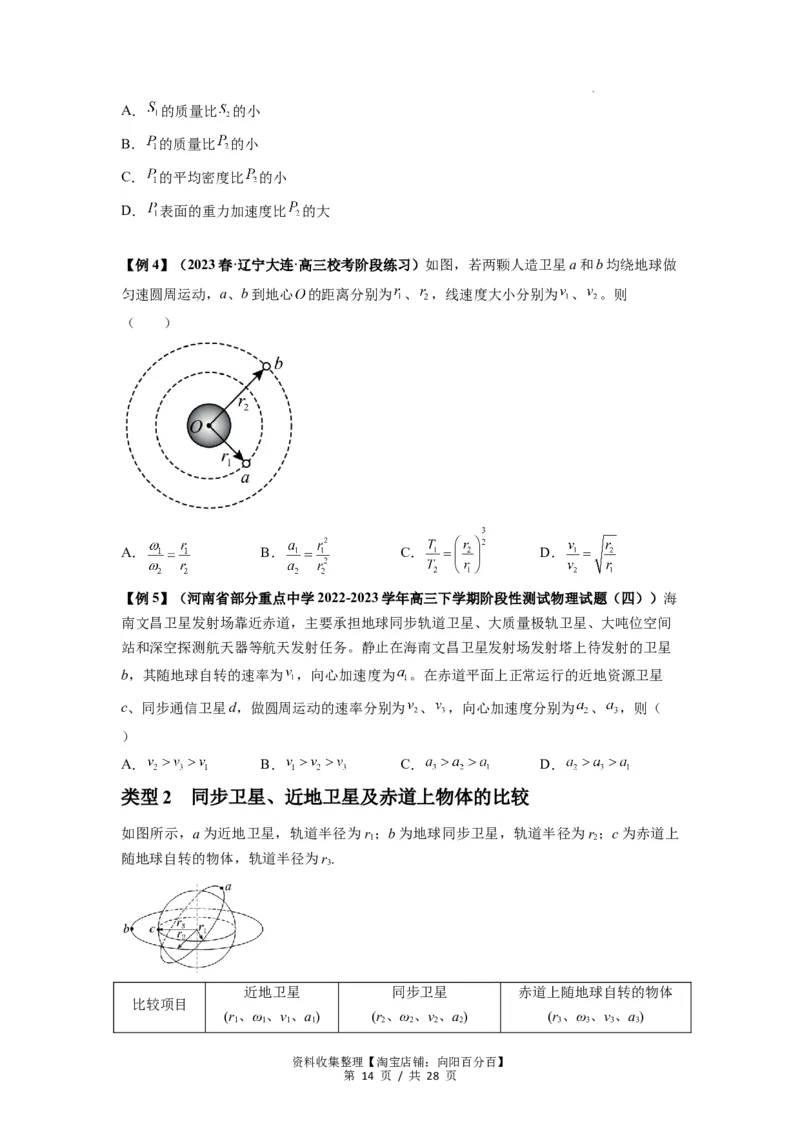 专题10天体运动（原卷版）_04高考物理_新高考复习资料_2024新高考复习资料_一轮复习资料_完2024届高考物理一轮复习热点题型归类训练_专题10天体运动
