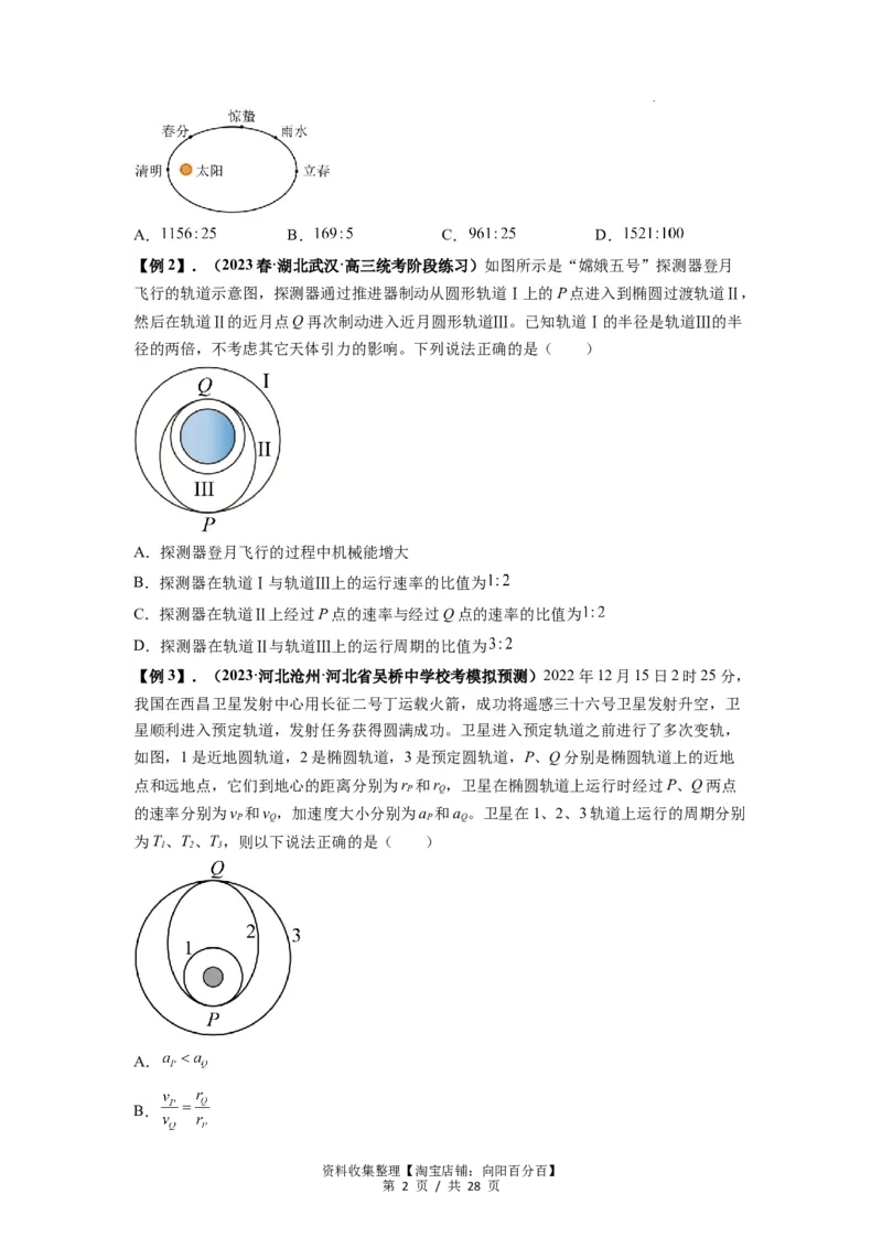 专题10天体运动（原卷版）_04高考物理_新高考复习资料_2024新高考复习资料_一轮复习资料_完2024届高考物理一轮复习热点题型归类训练_专题10天体运动