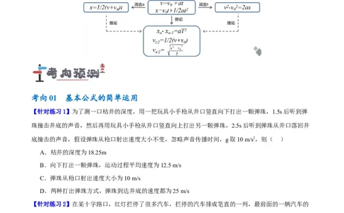 专题01匀变速直线运动及运动图像的运用（讲义）（原卷版）_04高考物理_新高考复习资料_2024新高考复习资料_二轮复习资料_讲义