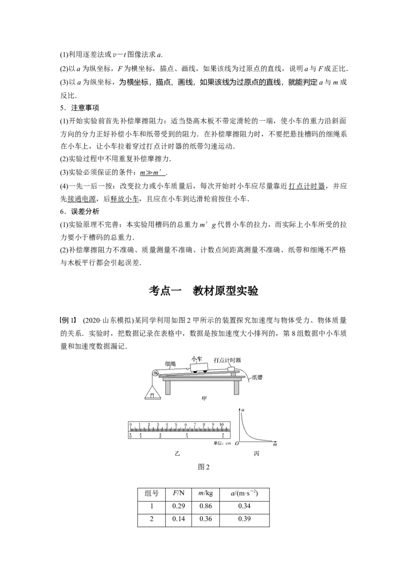 2022年高考物理一轮复习（新高考版1(津鲁琼辽鄂)适用）第3章实验四探究加速度与物体受力、物体质量的关系_04高考物理_新高考复习资料_2022年新高考复习资料