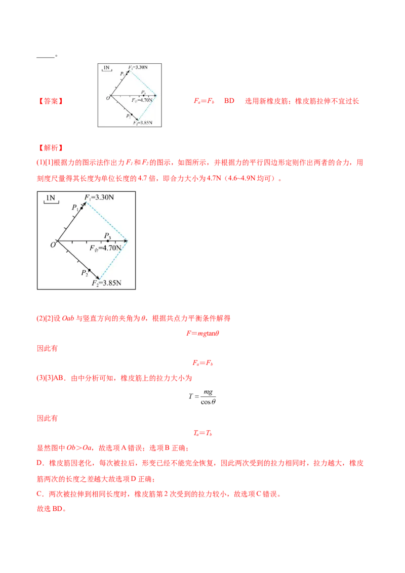 2.5实验三：验证力的平行四边形定则（练）--2023年高考物理一轮复习讲练测（全国通用）（解析版）_04高考物理_通用版（老高考）复习资料_2023年复习资料_一轮复习