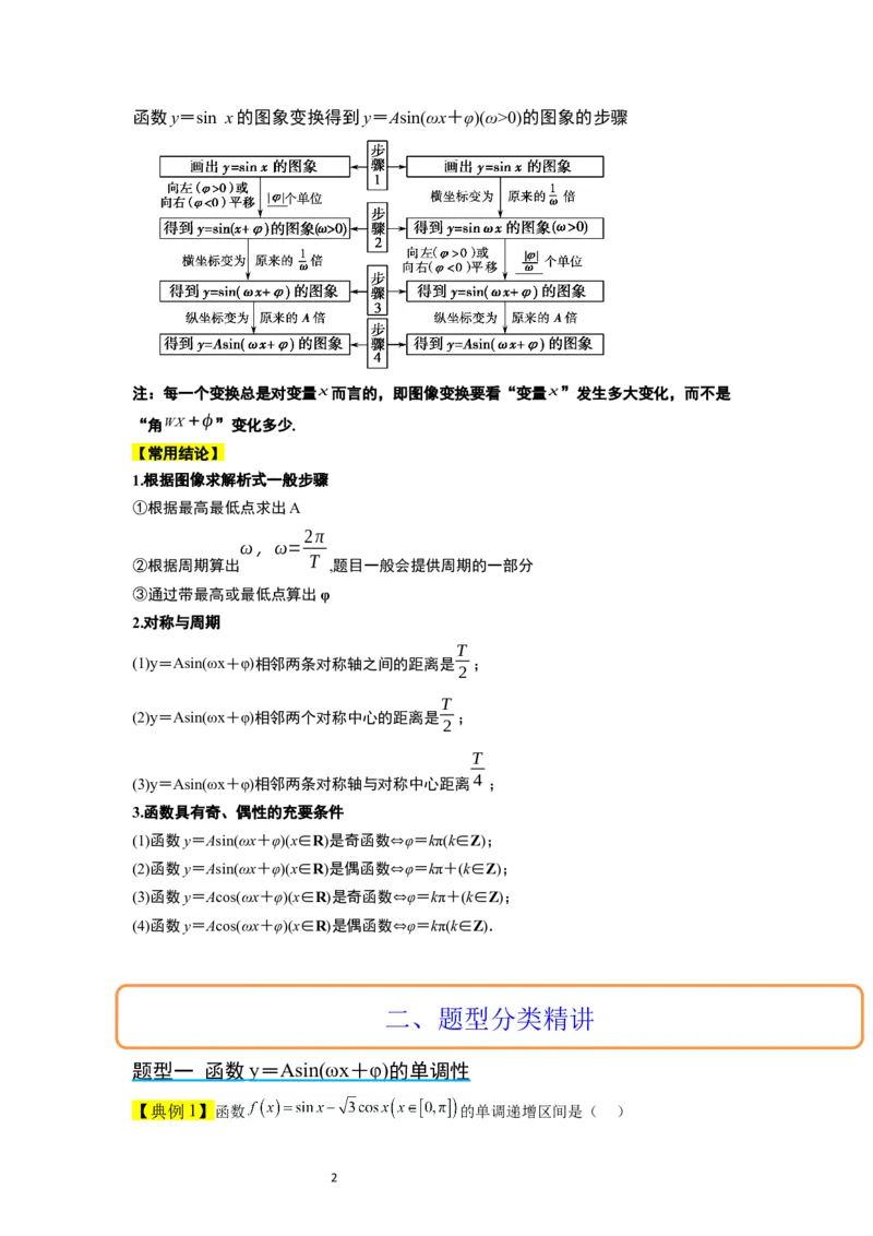第21讲函数y＝Asin(&omega;x＋&phi;)的图象性质及其应用（精讲）一轮复习讲义2024年高考数学高频考点题型归纳与方法总结（新高考通用）解析版_02高考数学_新高考复习资料_2024年新高考资料