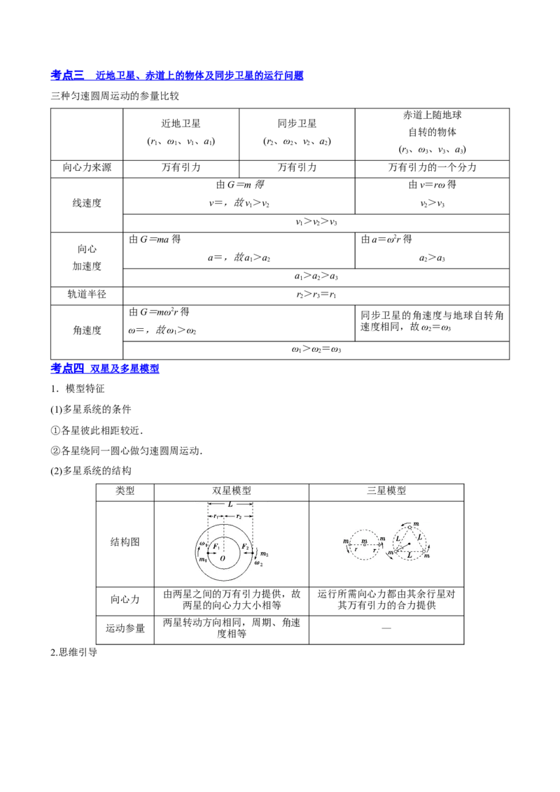5.2人造卫星宇宙速度（讲）--2023年高考物理一轮复习讲练测（全国通用）（原卷版）_04高考物理_通用版（老高考）复习资料_2023年复习资料_一轮复习