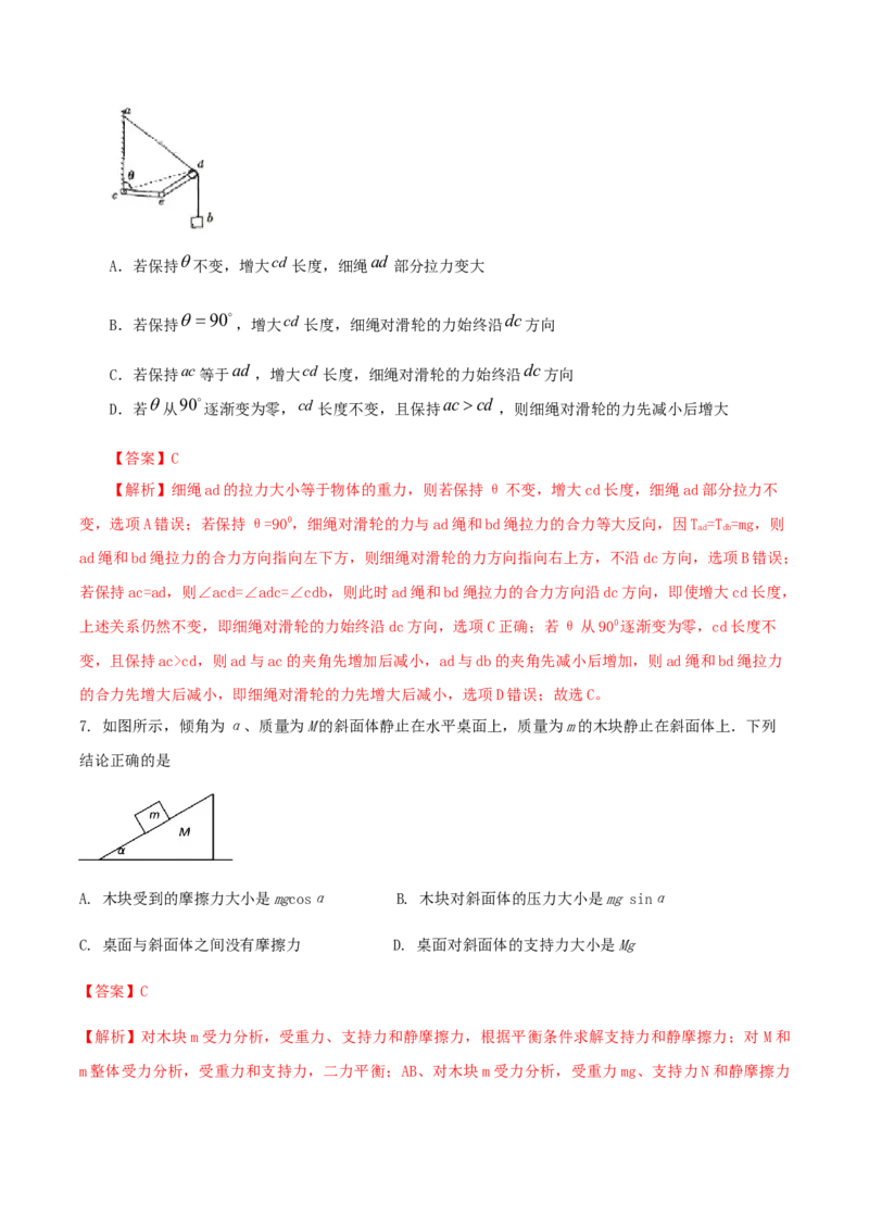 专题02共点力的平衡2022-2023高考三轮精讲突破训练（全国通用）（解析版）_04高考物理_通用版（老高考）复习资料_2023年复习资料_三轮复习_2023年高考物理三轮精讲突破训练全国通用