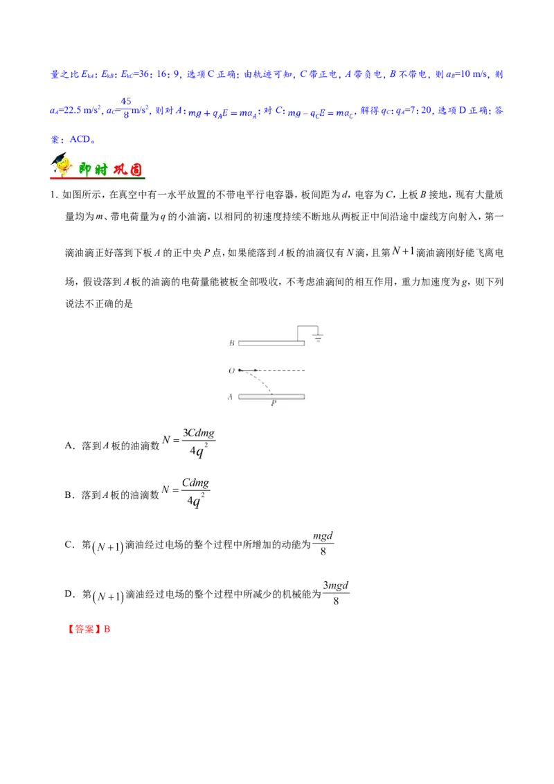 专题08电场-备战2019年高考物理之纠错笔记系列（解析版）_04高考物理_新高考复习资料_2022年新高考复习资料_高考物理2022年一轮复习各版本_赠19年高考物理纠错笔记_12