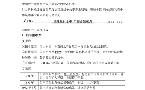 第20讲中华民族的抗日战争_07高考历史_新高考复习资料_2023年新高考复习资料_2023新高考大一轮复习讲义_2023年高考历史一轮复习讲义（部编版新高考）_赠补充习题_专题2-10
