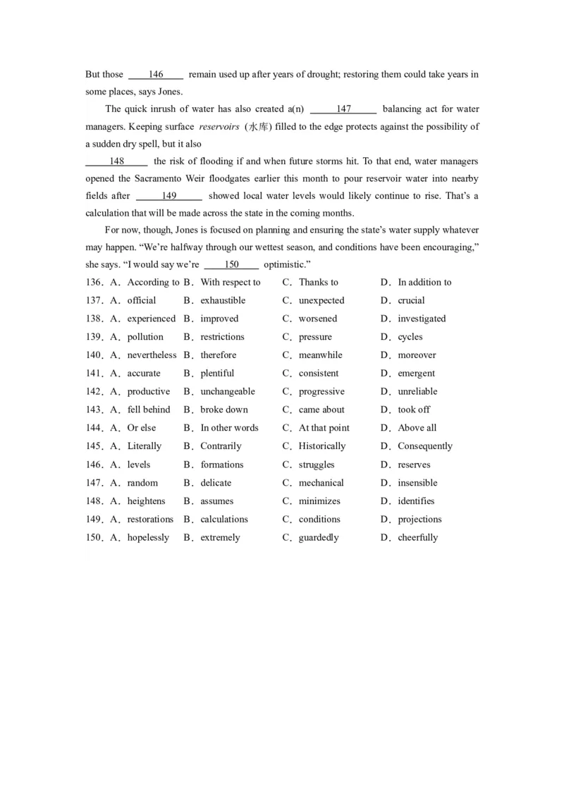 第22讲完形填空说明文（15空）（精讲精炼）-一轮复习讲义2024年高考英语高频考点题型归纳与方法总结（新高考通用）原卷版_03高考英语_新高考复习资料_2024年新高考资料