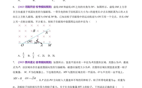 专题10磁场带电粒子在磁场中的运动（测试）（原卷版）_04高考物理_新高考复习资料_2024新高考复习资料_二轮复习资料_2024年高考物理二轮复习讲练测（新教材新高考）