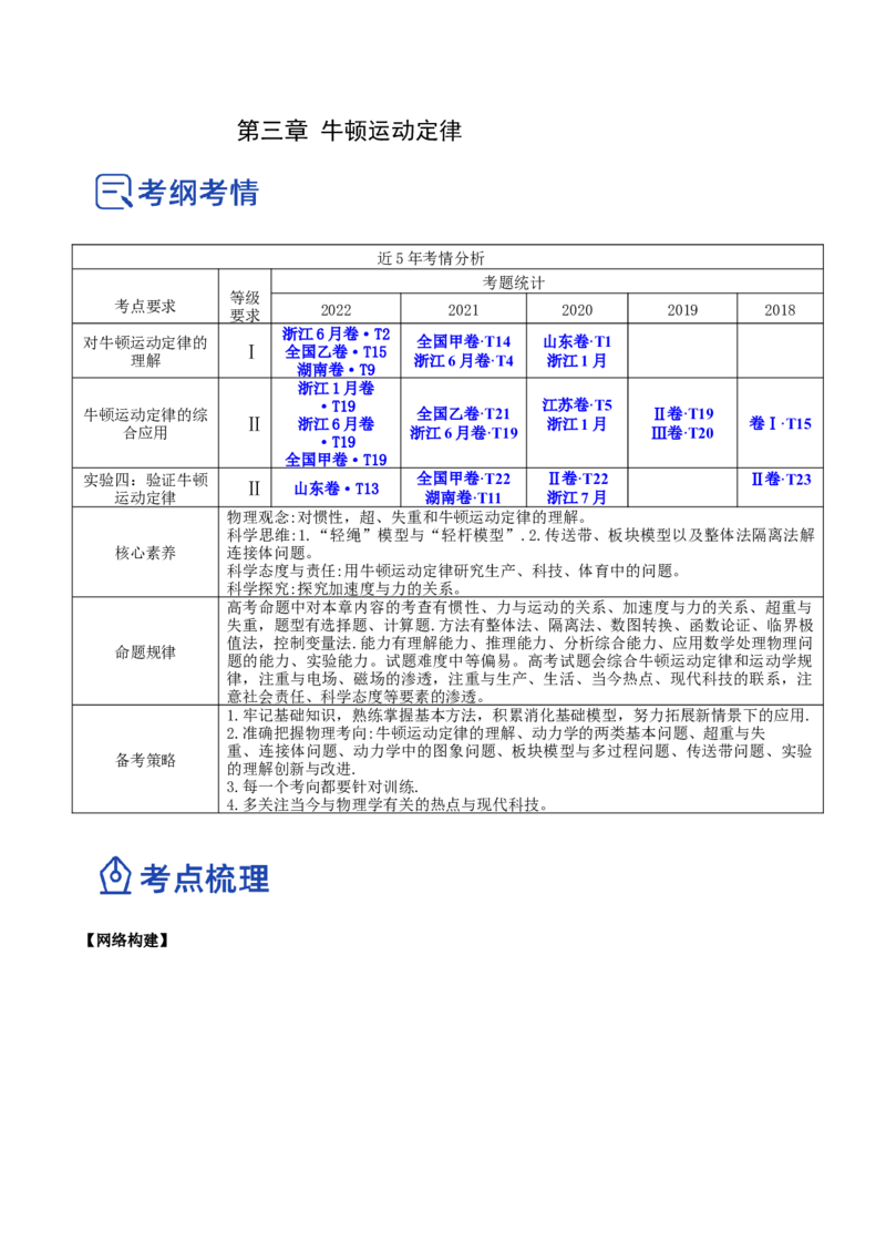 3.2牛顿运动定律的综合应用（讲）--2023年高考物理一轮复习讲练测（全国通用）（原卷版）_04高考物理_通用版（老高考）复习资料_2023年复习资料_一轮复习