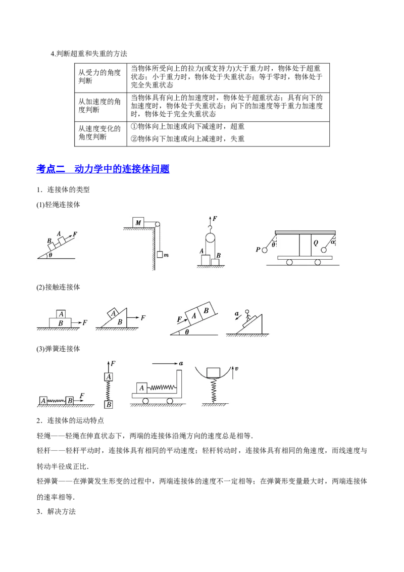 3.2牛顿运动定律的综合应用（讲）--2023年高考物理一轮复习讲练测（全国通用）（原卷版）_04高考物理_通用版（老高考）复习资料_2023年复习资料_一轮复习