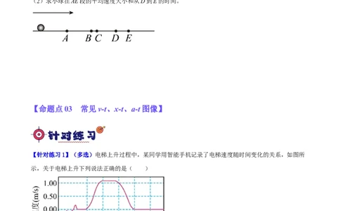 专题01匀变速直线运动及运动图像的运用（分层练）（原卷版）_04高考物理_新高考复习资料_2024新高考复习资料_二轮复习资料_分层练