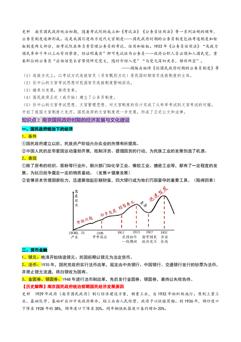 第15讲南京国民政府的统治和中国开辟革命新道路（讲义）（解析版）_07高考历史_2025年新高考资料_一轮复习_2025年高考历史一轮复习讲练测（新教材新高考）（完结）_讲义+练习