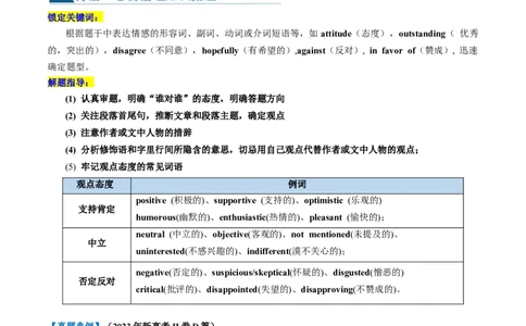 第16讲阅读理解推理判断题（讲义）-2024年高考英语一轮复习讲练测（新教材新高考）（解析版）_03高考英语_新高考复习资料_2024年新高考资料_一轮复习资料_第二部分阅读理解