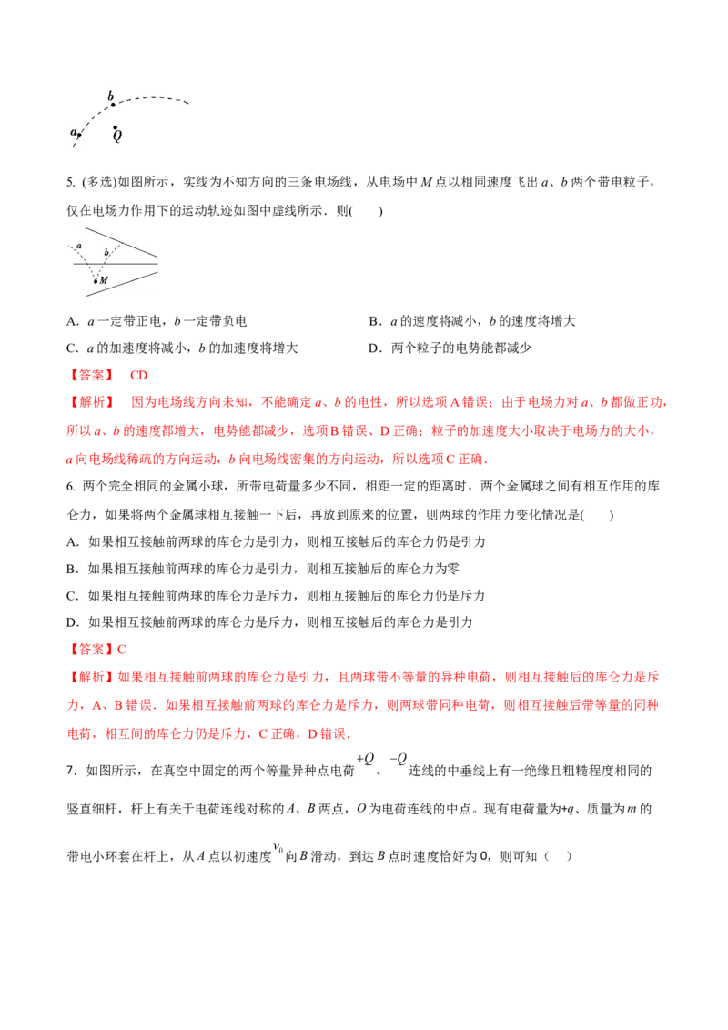 专题12电场力的性质2022-2023高考三轮精讲突破训练（全国通用）（解析版）_04高考物理_通用版（老高考）复习资料_2023年复习资料_三轮复习_2023年高考物理三轮精讲突破训练全国通用