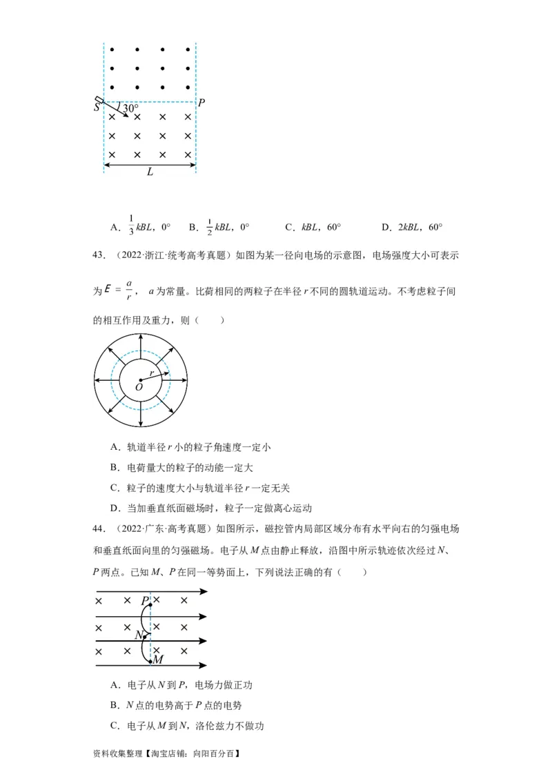 专题09磁场(原卷版)_04高考物理_通用版（老高考）复习资料_2024年复习资料_完五年（2019-2023）高考物理真题分项汇编（全国通用）