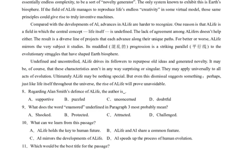 第19讲阅读理解+七选五（基础篇）-2024年高考英语一轮复习讲练测（新教材新高考）（原卷版）（测试）_03高考英语_新高考复习资料_2024年新高考资料_一轮复习资料_第二部分阅读理解