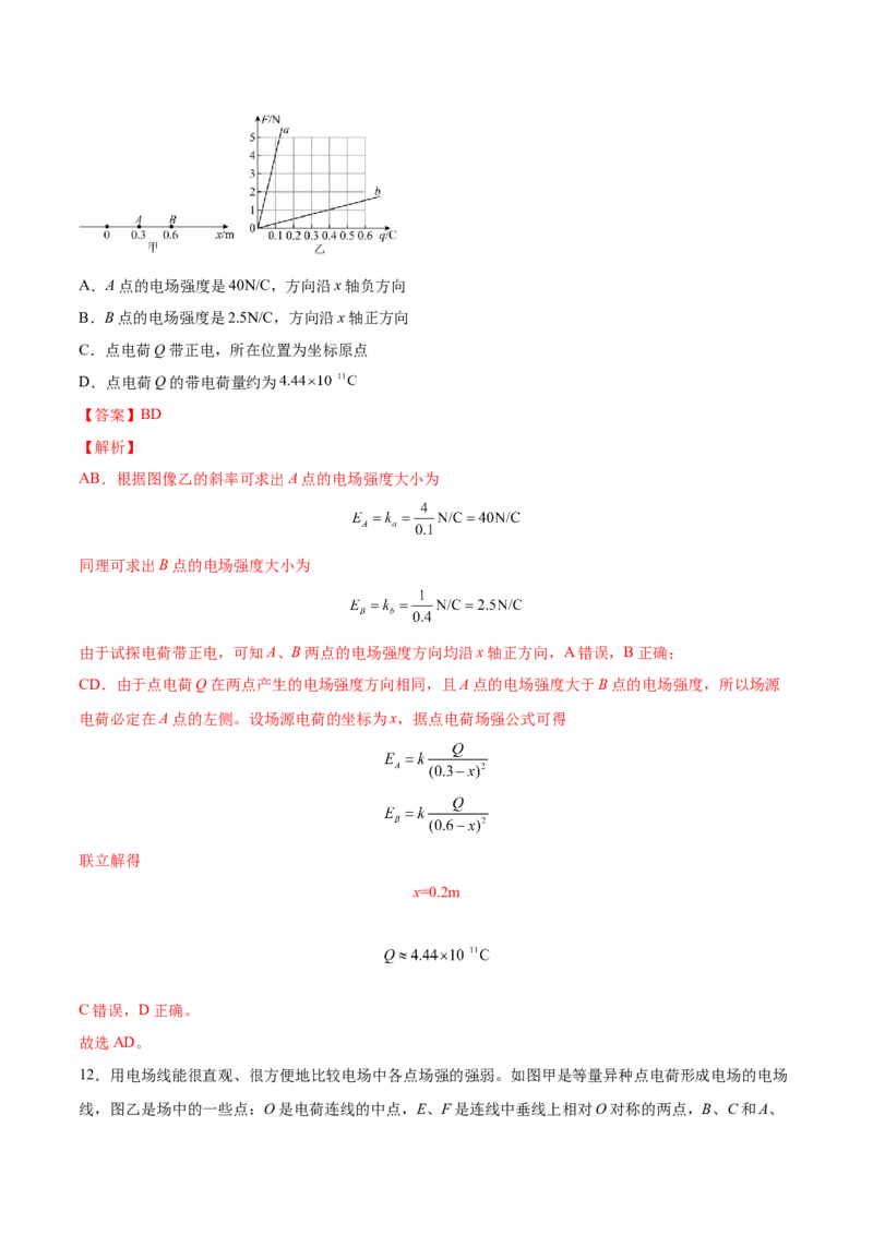 8.1电场力的性质（练）--2023年高考物理一轮复习讲练测（全国通用）（解析版）_04高考物理_通用版（老高考）复习资料_2023年复习资料_一轮复习