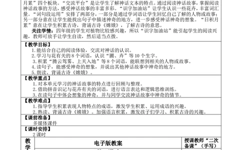 语文园地四优质版教案_25秋1-6年级语文上册课件教案_25秋统编版语文四年级上册_统编版语文四年级上册教学资源包（25秋七彩课堂）_4.第四单元_语文园地_教案