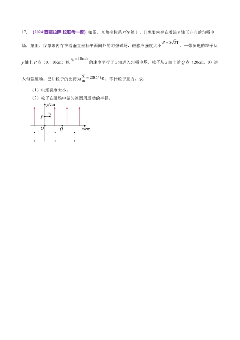 专题11带电粒子在复合场中的运动（练习）（原卷版）_04高考物理_新高考复习资料_2024新高考复习资料_二轮复习资料_2024年高考物理二轮复习讲练测（新教材新高考）