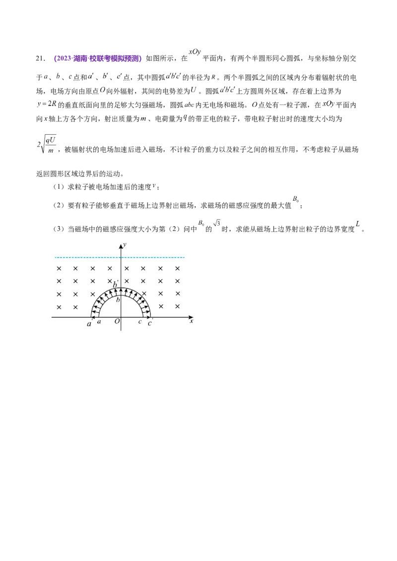 专题11带电粒子在复合场中的运动（练习）（原卷版）_04高考物理_新高考复习资料_2024新高考复习资料_二轮复习资料_2024年高考物理二轮复习讲练测（新教材新高考）