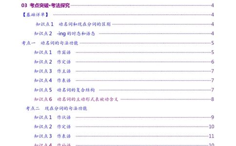 第12讲非谓语动词：动名词与现在分词（讲义）（原卷版）_03高考英语_新高考复习资料_2025年新高考复习_2025年高考英语一轮复习讲练测（新教材新高考，含2024年高考真题）_语法