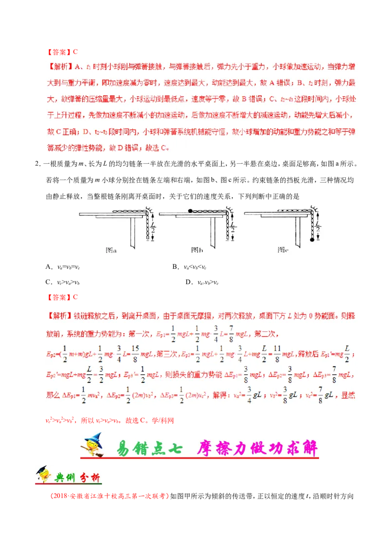 专题06机械能守恒定律-备战2019年高考物理之纠错笔记系列（解析版）_04高考物理_新高考复习资料_2022年新高考复习资料_高考物理2022年一轮复习各版本_赠19年高考物理纠错笔记_320