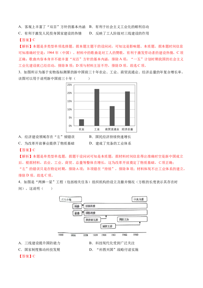第18讲社会主义建设在探索中曲折发展（练习）（解析版）_07高考历史_2025年新高考资料_一轮复习_2025年高考历史一轮复习讲练测（新教材新高考）（完结）_讲义+练习
