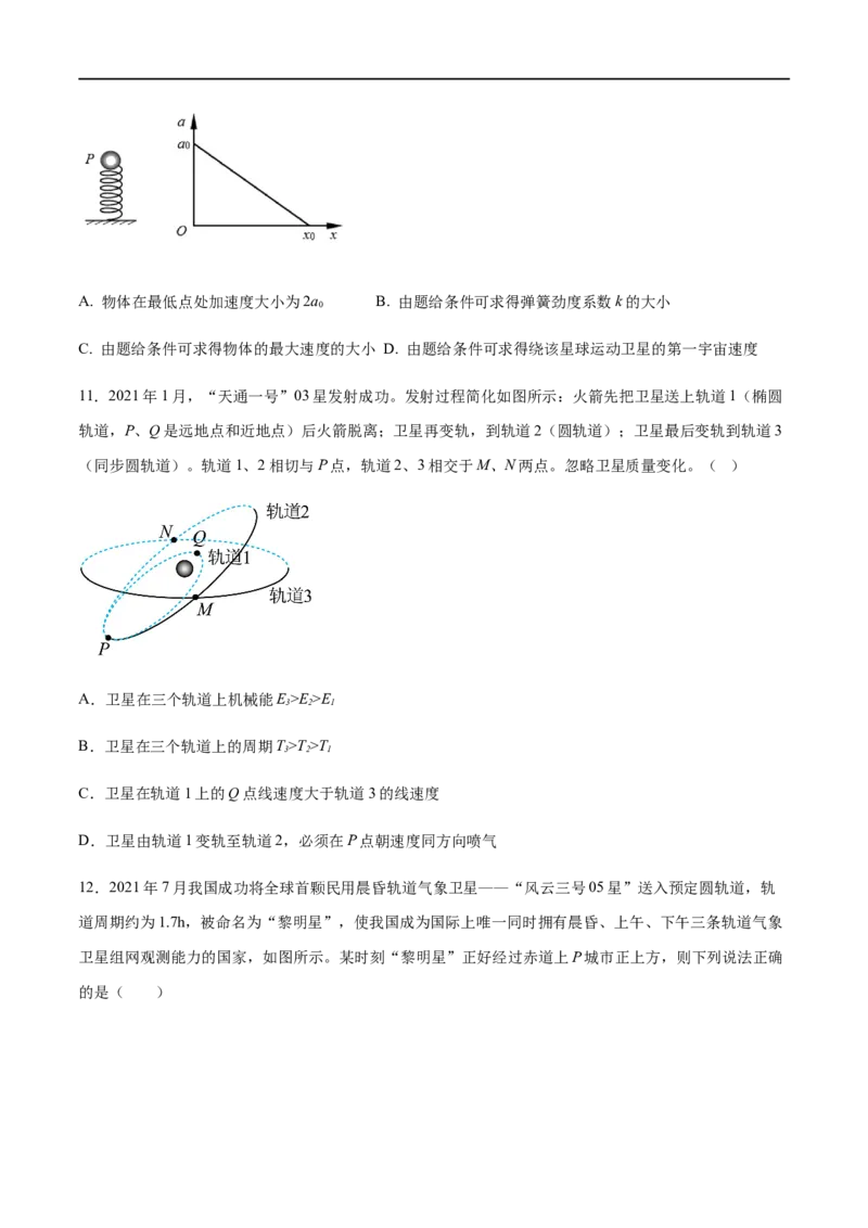 专题07天体运动2022-2023高考三轮精讲突破训练（全国通用）（原卷版）_04高考物理_通用版（老高考）复习资料_2023年复习资料_三轮复习_2023年高考物理三轮精讲突破训练全国通用
