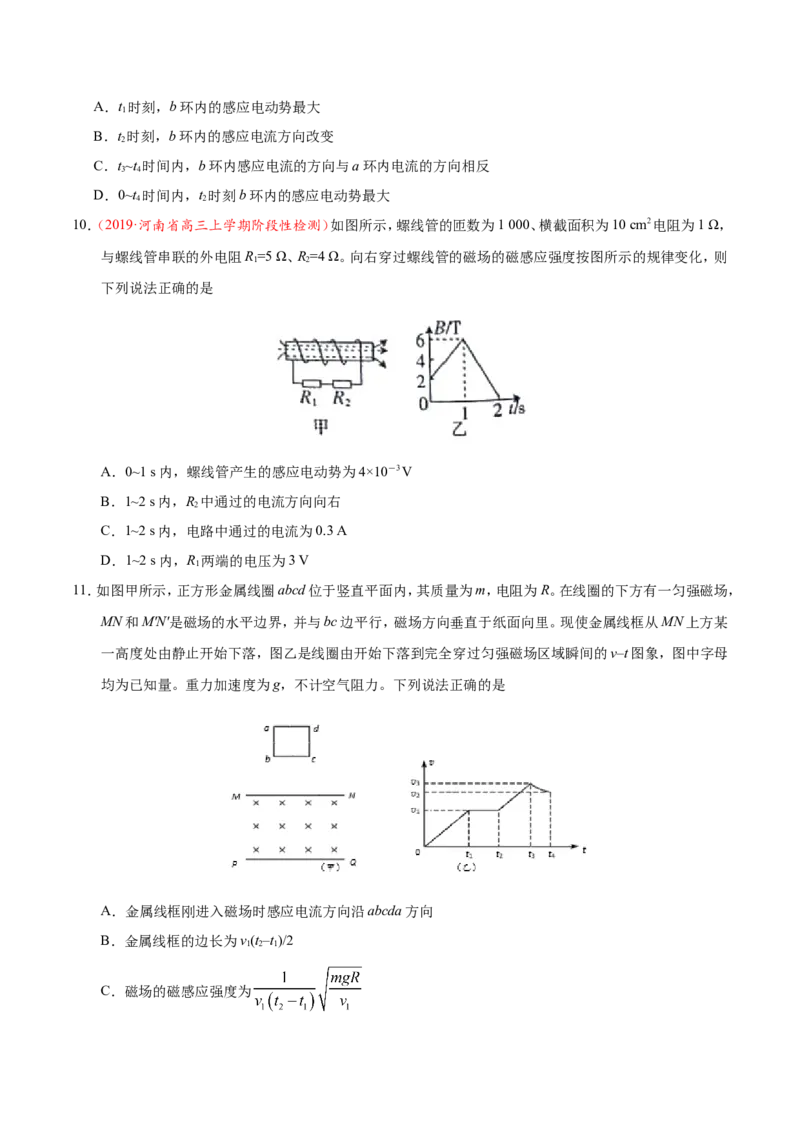 专题11电磁感应-备战2019年高考物理之纠错笔记系列（原卷版）_04高考物理_新高考复习资料_2022年新高考复习资料_高考物理2022年一轮复习各版本_赠19年高考物理纠错笔记_原卷版
