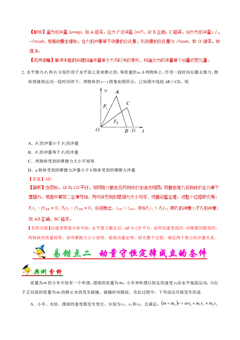 专题07动量守恒定律-备战2019年高考物理之纠错笔记系列（解析版）_04高考物理_新高考复习资料_2022年新高考复习资料_高考物理2022年一轮复习各版本_赠19年高考物理纠错笔记