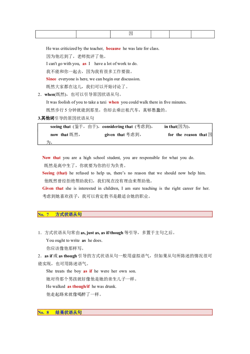 第13讲并列句和状语从句（讲义）-2024年高考英语一轮复习讲练测（新教材新高考）（解析版）_03高考英语_新高考复习资料_2024年新高考资料_一轮复习资料_第一部分语法