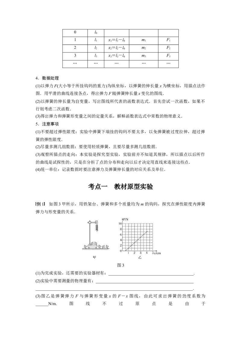 2022年高考物理一轮复习（新高考版1(津鲁琼辽鄂)适用）第2章实验二探究弹簧弹力与形变量的关系_04高考物理_新高考复习资料_2022年新高考复习资料_高考物理2022年一轮复习各版本