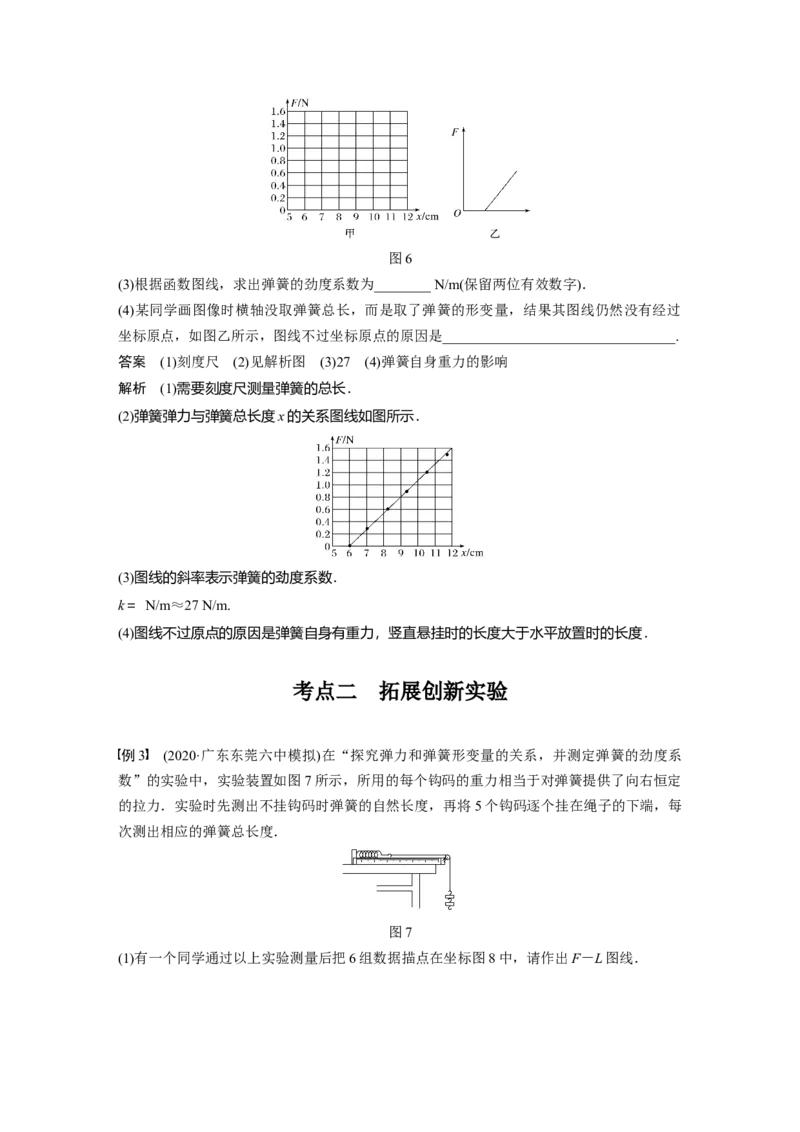 2022年高考物理一轮复习（新高考版1(津鲁琼辽鄂)适用）第2章实验二探究弹簧弹力与形变量的关系_04高考物理_新高考复习资料_2022年新高考复习资料_高考物理2022年一轮复习各版本