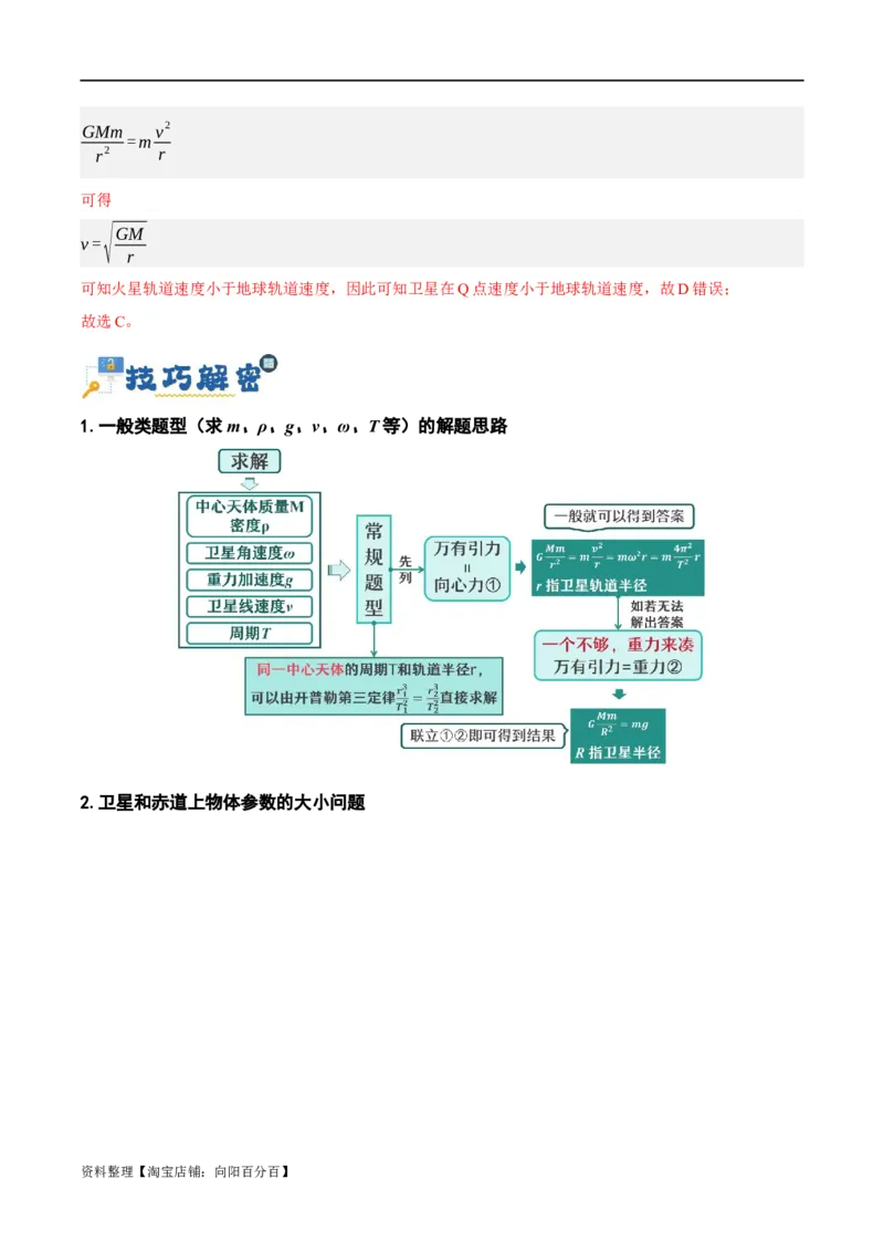 专题05万有引力与航天问题（讲义）（解析版）_04高考物理_新高考复习资料_2024新高考复习资料_二轮复习资料_讲义_教师版（含答案解析）