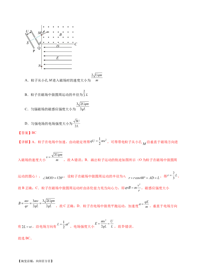 专题11带电粒子在复合场中的运动（练习）（解析版）_04高考物理_新高考复习资料_2024新高考复习资料_二轮复习资料_2024年高考物理二轮复习讲练测（新教材新高考）