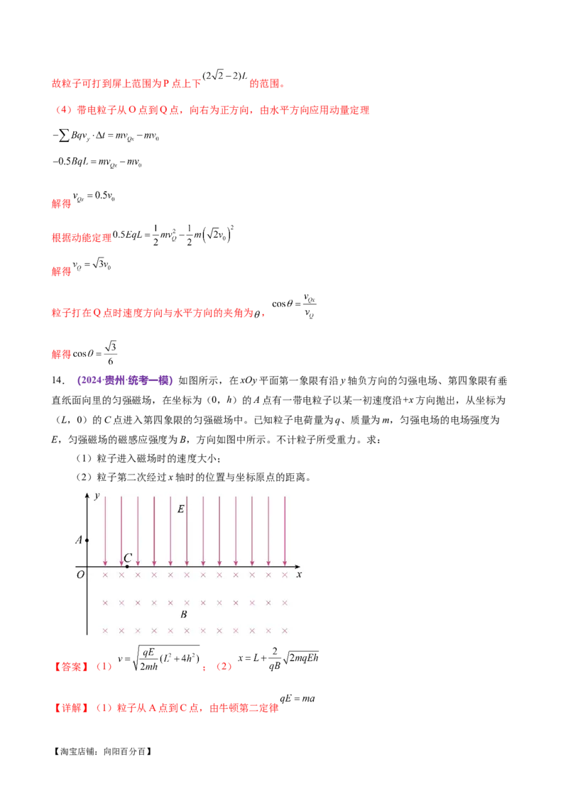 专题11带电粒子在复合场中的运动（练习）（解析版）_04高考物理_新高考复习资料_2024新高考复习资料_二轮复习资料_2024年高考物理二轮复习讲练测（新教材新高考）