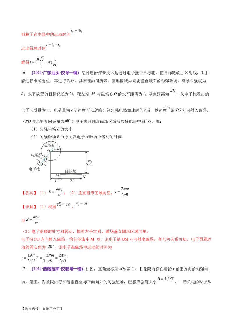 专题11带电粒子在复合场中的运动（练习）（解析版）_04高考物理_新高考复习资料_2024新高考复习资料_二轮复习资料_2024年高考物理二轮复习讲练测（新教材新高考）