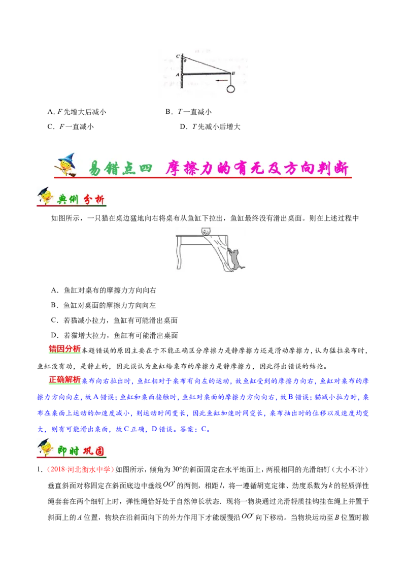 专题02相互作用-备战2019年高考物理之纠错笔记系列（原卷版）_04高考物理_新高考复习资料_2022年新高考复习资料_高考物理2022年一轮复习各版本_赠19年高考物理纠错笔记_原卷版_291