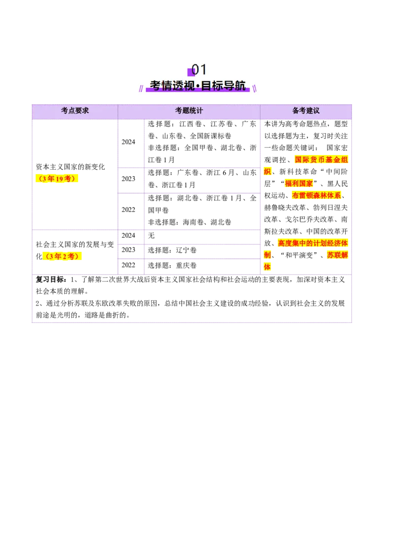 第32讲资本主义国家的新变化和社会主义国家的发展与变化（讲义）（解析版）_07高考历史_2025年新高考资料_一轮复习_2025年高考历史一轮复习讲练测（新教材新高考）（完结）_讲义+练习