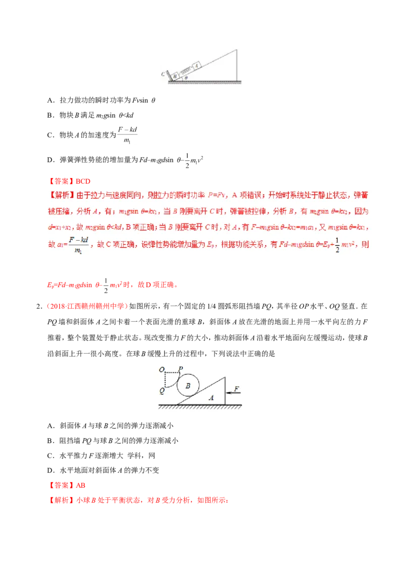 专题02相互作用-备战2019年高考物理之纠错笔记系列（解析版）_04高考物理_新高考复习资料_2022年新高考复习资料_高考物理2022年一轮复习各版本_赠19年高考物理纠错笔记_713