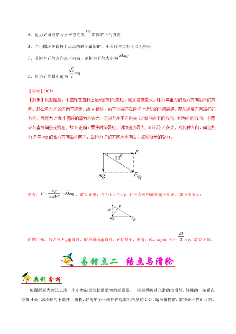 专题02相互作用-备战2019年高考物理之纠错笔记系列（解析版）_04高考物理_新高考复习资料_2022年新高考复习资料_高考物理2022年一轮复习各版本_赠19年高考物理纠错笔记_713