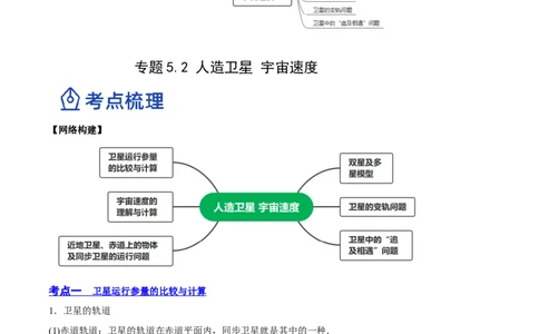 5.2人造卫星宇宙速度（讲）--2023年高考物理一轮复习讲练测（全国通用）（解析版）_04高考物理_通用版（老高考）复习资料_2023年复习资料_一轮复习