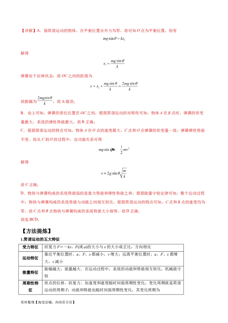 专题09机械振动机械波（解析版）_04高考物理_新高考复习资料_2024新高考复习资料_二轮复习资料_2024年高考物理二轮热点题型归纳与变式演练（新高考通用）_答案解析版