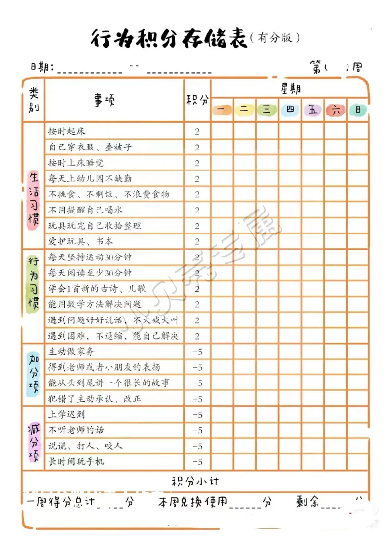 新积分表(1)_小学1-6年级常用的上册资源汇总_一年级上册资料