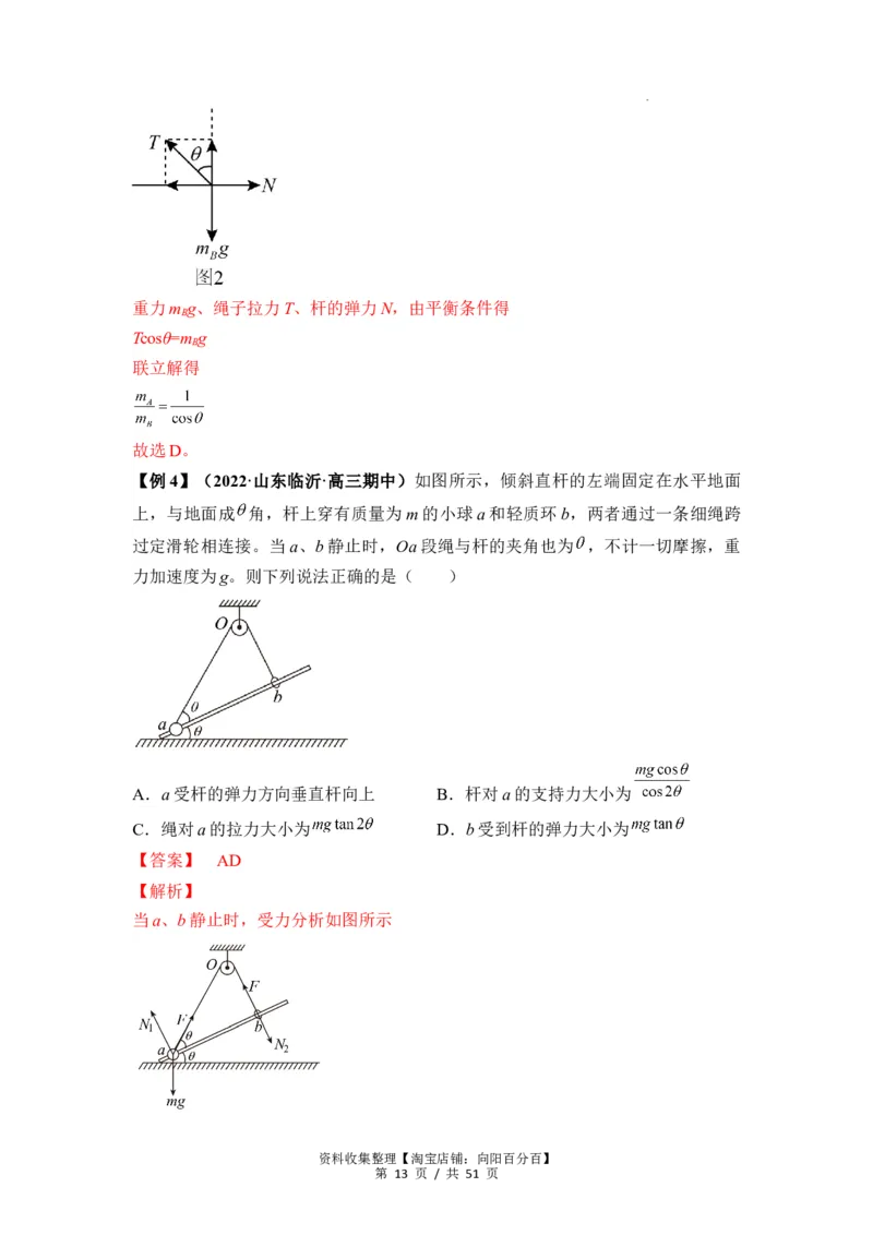 专题04受力分析与共点力的平衡（解析版）_04高考物理_新高考复习资料_2024新高考复习资料_一轮复习资料_完2024届高考物理一轮复习热点题型归类训练_专题04受力分析与共点力的平衡
