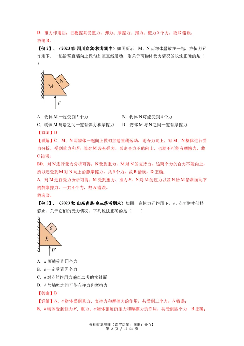 专题04受力分析与共点力的平衡（解析版）_04高考物理_新高考复习资料_2024新高考复习资料_一轮复习资料_完2024届高考物理一轮复习热点题型归类训练_专题04受力分析与共点力的平衡